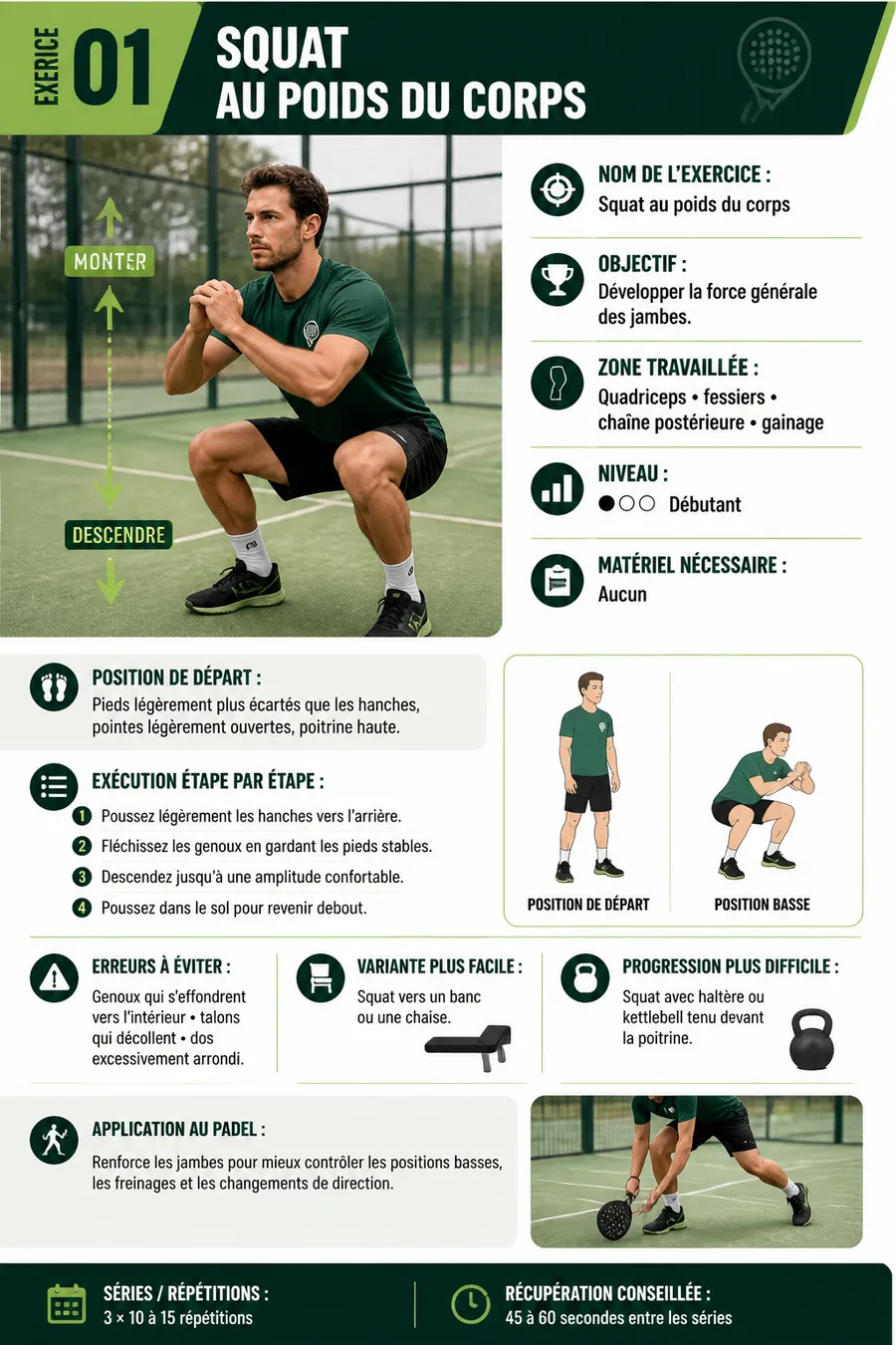 Page illustrée du guide de préparation physique pour le padel 3