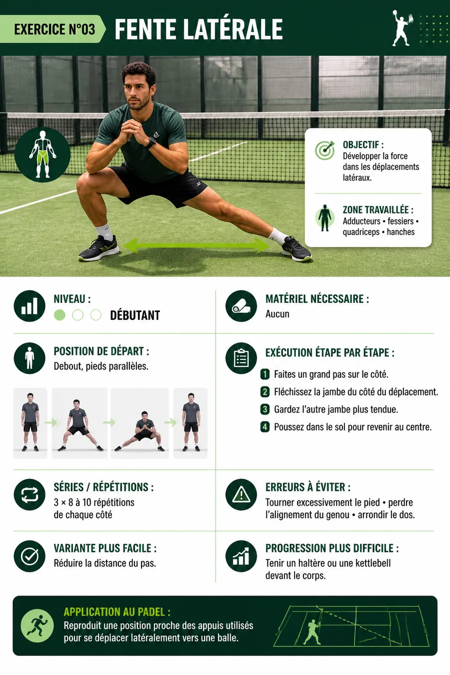 Page illustrée du guide de préparation physique pour le padel 4